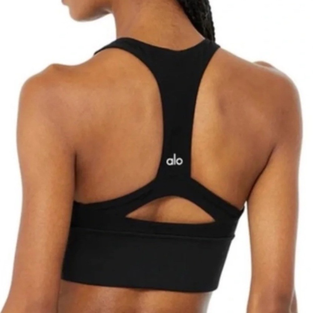 Alo Yoga Alosoft Serenity Sports Bra Black High Neck W9370R Size M